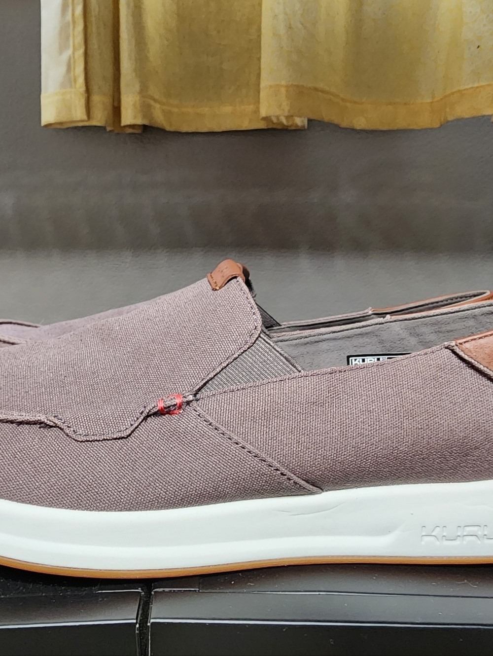 Kuru Pace Casual Slip-On Men’s Shoes - Brown Canvas / LeatherSpring Summer
